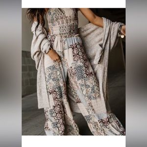 Patchwork Patterned Jumpsuit